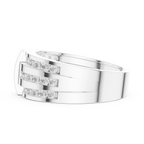 18K White Gold Men's Triple Row Channel Set Diamond Band