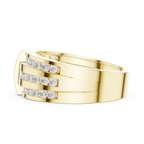 18K White Gold Men's Triple Row Channel Set Diamond Band
