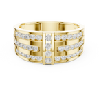 18K White Gold Men's Triple Row Channel Set Diamond Band