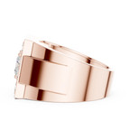 14K White Gold Men's Princess Cut Diamond Square Signet Ring