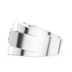14K White Gold Men's Princess Cut Diamond Square Signet Ring