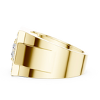14K White Gold Men's Princess Cut Diamond Square Signet Ring