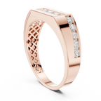 18K Yellow Gold Men's Channel Set Geometric Diamond Band