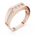 18K Yellow Gold Men's Channel Set Geometric Diamond Band