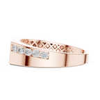 18K Yellow Gold Men's Channel Set Geometric Diamond Band