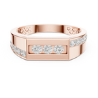 18K Yellow Gold Men's Channel Set Geometric Diamond Band