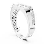 18K Yellow Gold Men's Channel Set Geometric Diamond Band