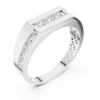 18K Yellow Gold Men's Channel Set Geometric Diamond Band