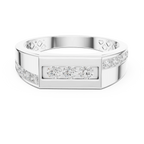 18K Yellow Gold Men's Channel Set Geometric Diamond Band