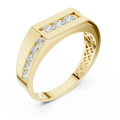 18K Yellow Gold Men's Channel Set Geometric Diamond Band