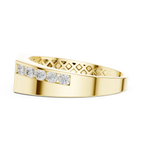 18K Yellow Gold Men's Channel Set Geometric Diamond Band