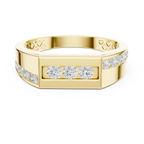 18K Yellow Gold Men's Channel Set Geometric Diamond Band