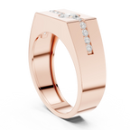 14K White Gold Men's Floating Lab Grown Diamond Geometric Band