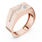 14K White Gold Men's Floating Lab Grown Diamond Geometric Band
