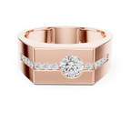 14K White Gold Men's Floating Lab Grown Diamond Geometric Band