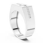 14K White Gold Men's Floating Lab Grown Diamond Geometric Band