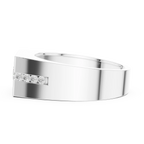 14K White Gold Men's Floating Lab Grown Diamond Geometric Band