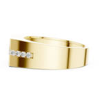14K White Gold Men's Floating Lab Grown Diamond Geometric Band