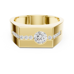 14K White Gold Men's Floating Lab Grown Diamond Geometric Band