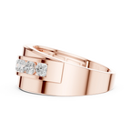 10K White Gold Men's Bypass Channel Set Moissanite Diamond Band Ring