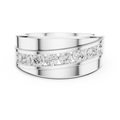 10K White Gold Men's Bypass Channel Set Moissanite Diamond Band Ring