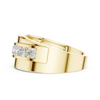 10K White Gold Men's Bypass Channel Set Moissanite Diamond Band Ring