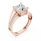 14K White Gold Men's Princess Cut Diamond Bypass Ring