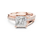 14K White Gold Men's Princess Cut Diamond Bypass Ring
