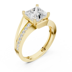 14K White Gold Men's Princess Cut Diamond Bypass Ring
