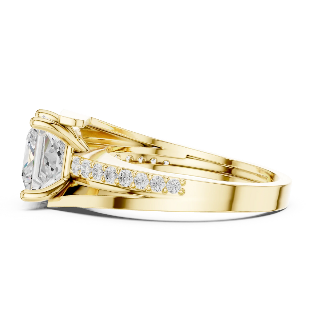 14K White Gold Men's Princess Cut Diamond Bypass Ring