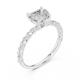 10K White Gold Heart Cut Diamond Twisted Rope Engagement Ring