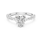 10K White Gold Heart Cut Diamond Twisted Rope Engagement Ring