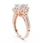 14K Yellow Gold Pear Cut Diamond Halo Engagement Ring