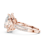 14K Yellow Gold Pear Cut Diamond Halo Engagement Ring