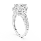 14K Yellow Gold Pear Cut Diamond Halo Engagement Ring