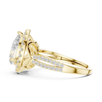 14K Yellow Gold Pear Cut Diamond Halo Engagement Ring