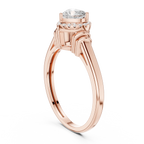 14K White Gold Heart Cut Diamond Halo Engagement Ring