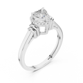 14K White Gold Heart Cut Diamond Halo Engagement Ring