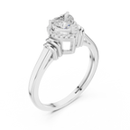 14K White Gold Heart Cut Diamond Halo Engagement Ring