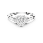 14K White Gold Heart Cut Diamond Halo Engagement Ring