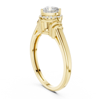 14K White Gold Heart Cut Diamond Halo Engagement Ring