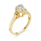 14K White Gold Heart Cut Diamond Halo Engagement Ring