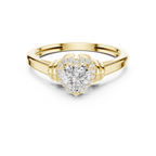 14K White Gold Heart Cut Diamond Halo Engagement Ring
