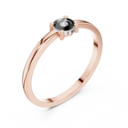 14K White Gold Round Moissanite Diamond Minimalist Solitaire Ring
