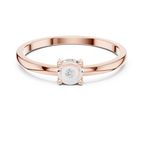 14K White Gold Round Moissanite Diamond Minimalist Solitaire Ring