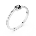 14K White Gold Round Moissanite Diamond Minimalist Solitaire Ring