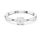 14K White Gold Round Moissanite Diamond Minimalist Solitaire Ring