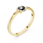 14K White Gold Round Moissanite Diamond Minimalist Solitaire Ring