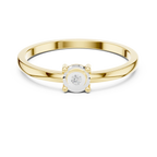 14K White Gold Round Moissanite Diamond Minimalist Solitaire Ring