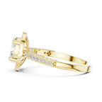 18K White Gold Oval Lab Grown Diamond Halo Engagement Ring